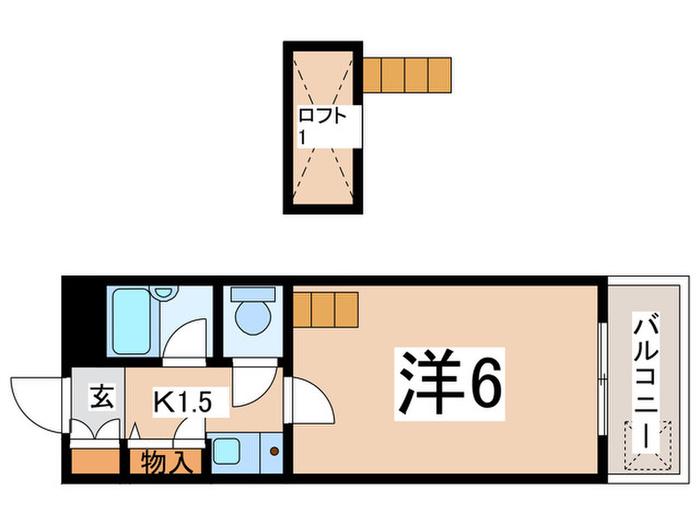 イフ・コート(1K/4階)の間取り写真