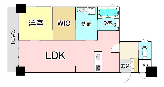 紅梅台ハイツ 2号棟(1LDK/2階)の間取り写真