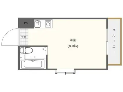 エクセレント上新6(ワンルーム/5階)の間取り写真