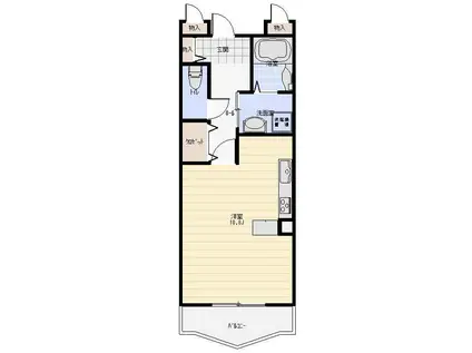 アルドール(ワンルーム/3階)の間取り写真