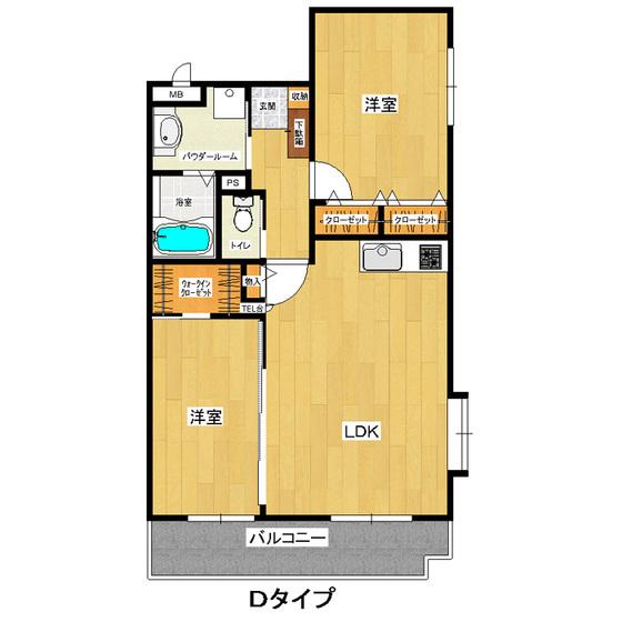 ルーチェ(2LDK/4階)の間取り写真
