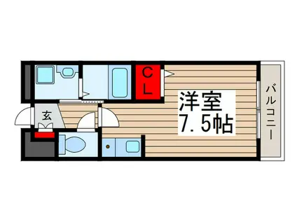 ラッキーベル鈴幸 B(ワンルーム/4階)の間取り写真