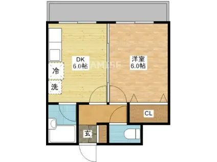 クオーレ中川(1DK/5階)の間取り写真