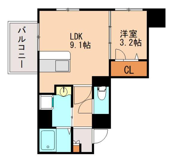 ラフィーネ井尻IIA棟(1LDK/3階)の間取り写真