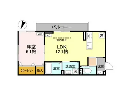 エテルノ ドス(1LDK/2階)の間取り写真