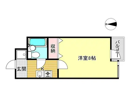 ヴィラサンシルク西大路(1K/3階)の間取り写真