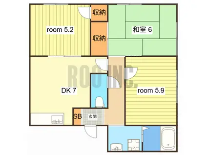 フレグランス愛(3DK/2階)の間取り写真