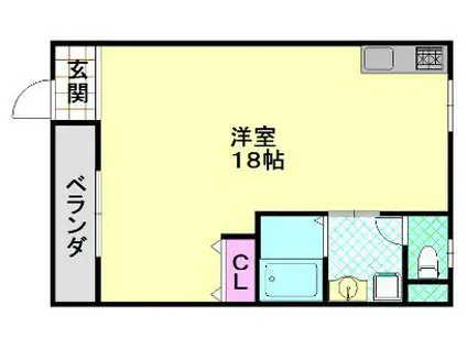 FOREST山崎 1F(ワンルーム/1階)の間取り写真