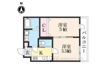 ベレーザ西陣Ⅰ(2K/1階)の間取り写真