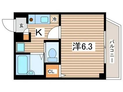 ディアコート綱島(1K/1階)の間取り写真