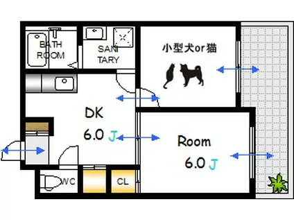 舟入幸町ラックビル(2LDK/6階)の間取り写真