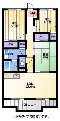 カルカソンヌ(3LDK/1階)の間取り写真