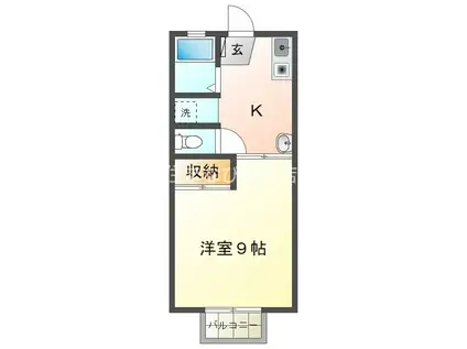 セジュール小林(1K/1階)の間取り写真