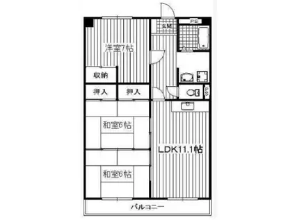 フローラルTS(3LDK/2階)の間取り写真