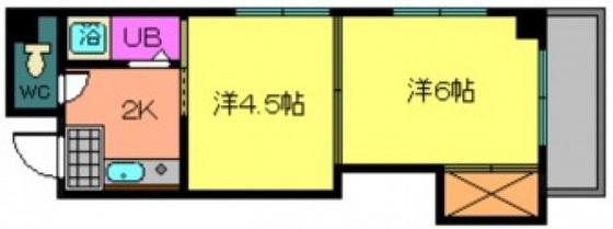 清和榎町(2K/5階)の間取り写真