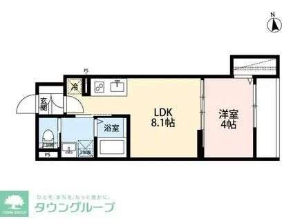 FIORE川越新宿町(1LDK/1階)の間取り写真