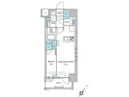 プレディアコート大森山王(1LDK/9階)の間取り写真