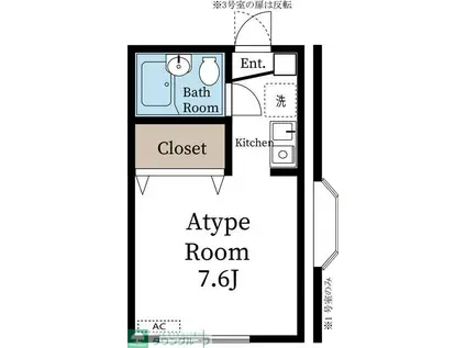 プライム津田(ワンルーム/2階)の間取り写真