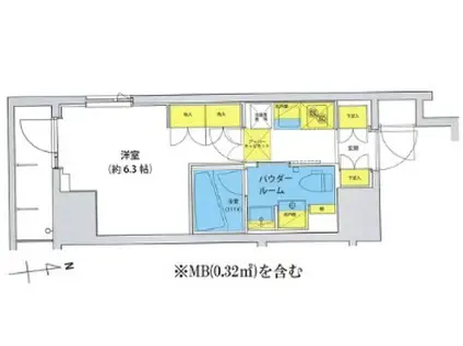 アジールコート北品川(1K/6階)の間取り写真