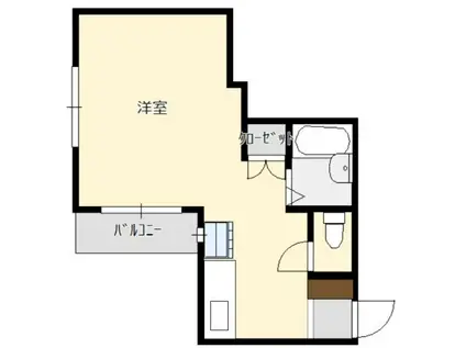 皆川ビル(ワンルーム/4階)の間取り写真