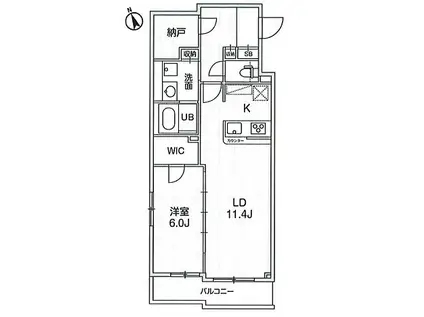 N-STAGE練馬北町(1LDK/7階)の間取り写真