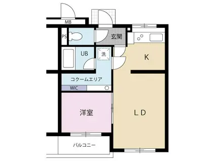 VILLA COCOON 上島(1LDK/1階)の間取り写真
