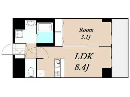 プレサンス塚本アクミリオン(1LDK/4階)の間取り写真