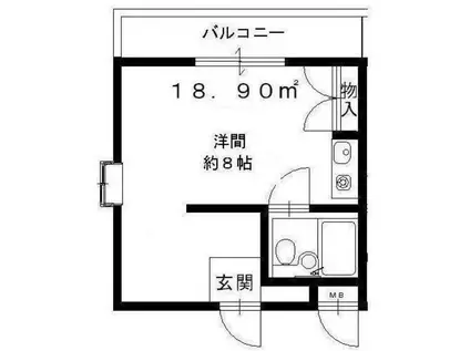 ストーク西灘(ワンルーム/1階)の間取り写真