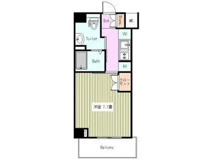 ガーラ渋谷常磐松(1K/1階)の間取り写真