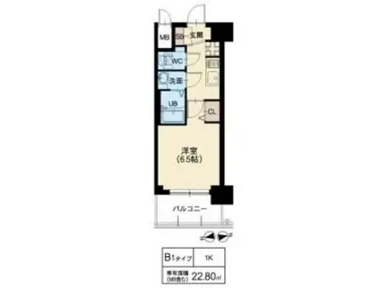 スプランディッド7(1K/4階)の間取り写真