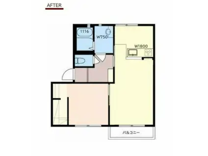 フォーレス砂田B(1LDK/2階)の間取り写真