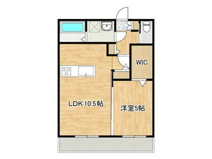 GUCCIフィールドII(1LDK/1階)の間取り写真