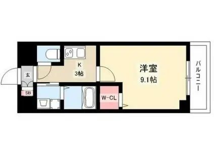 アルカンシェル名駅(1K/7階)の間取り写真