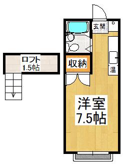 エステートピア汐之宮(ワンルーム/2階)の間取り写真