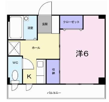 アヴニールユキ(1K/2階)の間取り写真