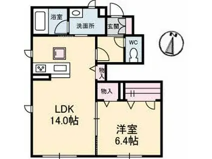 シャーメゾン正塚(1LDK/1階)の間取り写真