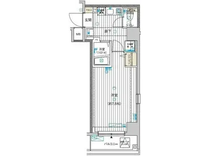 レガスタ両国(1K/2階)の間取り写真