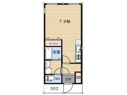 LEGALAND小山(1K/3階)の間取り写真