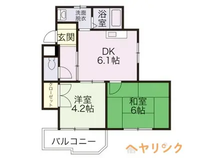 G&Y藤が丘(2DK/4階)の間取り写真