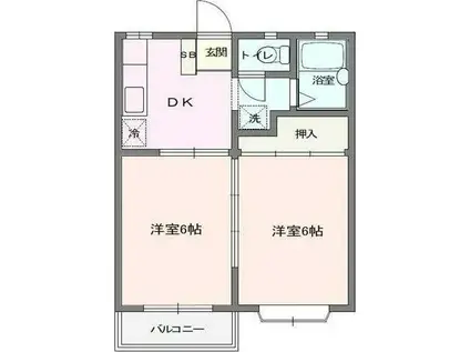 KIIIアパート(1LDK/1階)の間取り写真