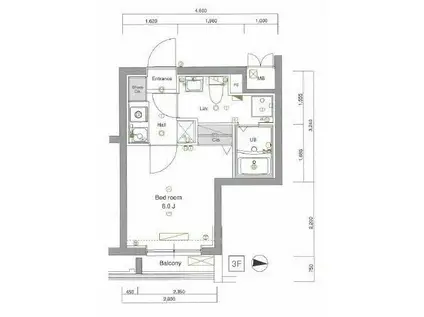 アルテシモ パーチェ(1K/3階)の間取り写真