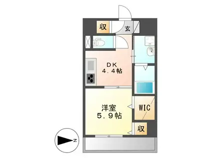 トレフルコート(1DK/5階)の間取り写真