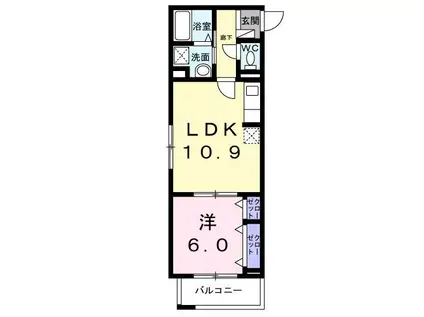 ドゥ―・アヴェニール(1LDK/2階)の間取り写真