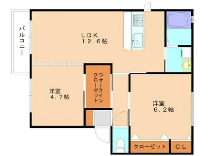 LIBRA-C(2LDK/2階)の間取り写真
