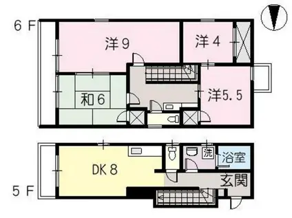 リバーフロント比治山(4DK/3階)の間取り写真