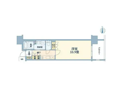 PREMIUM CUBE秋葉原(1K/7階)の間取り写真