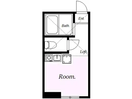 ユナイト花月園エスメラルダの瞳(ワンルーム/1階)の間取り写真