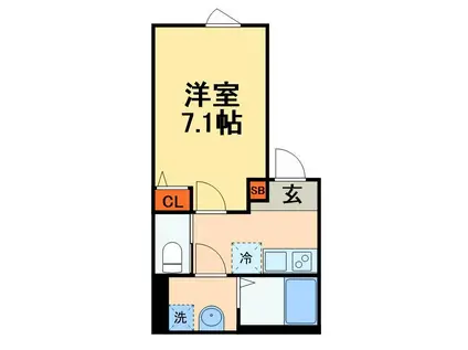 GRADUS大久保III(1K/1階)の間取り写真