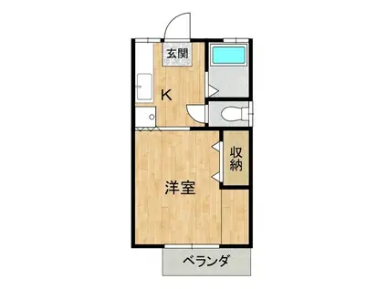 笹山アパート(1K/1階)の間取り写真