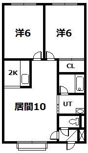 オーベルジュ6(2LDK/1階)の間取り写真
